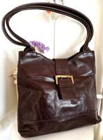 Zachte gewaxte bruine leren tas, 30x28 cm, Handtassen en Accessoires, Tassen | Damestassen, Zo goed als nieuw, Bruin