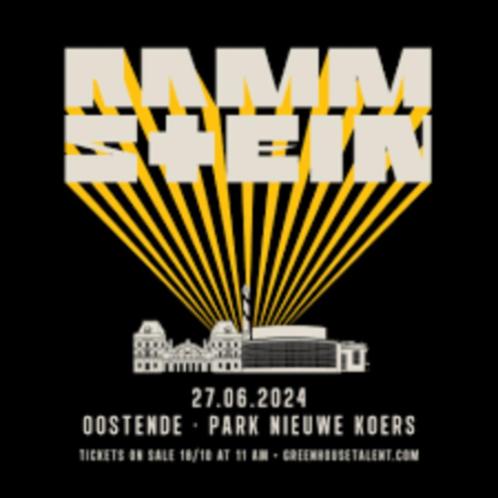 RESERVÉ 2 places concert Rammstein Ostende le JEUDI 27 juin, Tickets en Kaartjes, Concerten | Rock en Metal, Twee personen, Juni