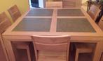 eiken vierkante eettafel, Huis en Inrichting, Ophalen, Zo goed als nieuw, Vijf personen of meer, 100 tot 150 cm