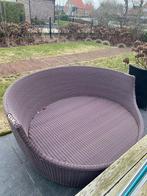 Rieten zetel polyester met kussen, Ophalen, Gebruikt