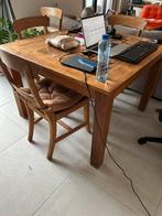 Eettafel vierkant vol hout, Huis en Inrichting, Tafels | Eettafels, Ophalen, Vierkant, Zo goed als nieuw, Vier personen