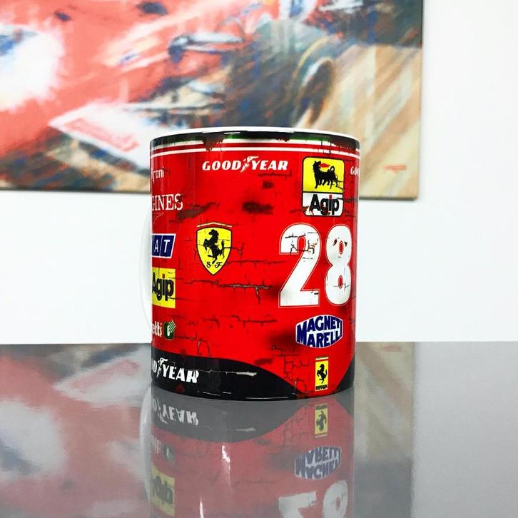 Didier Pironi Ferrari mok Vintage olie F1 Autosport, Verzamelen, Automerken, Motoren en Formule 1, Nieuw, Formule 1, Ophalen of Verzenden