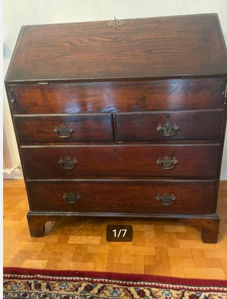 Eiken secretaire, Huis en Inrichting, Kasten | Secretaires, Gebruikt, Ophalen