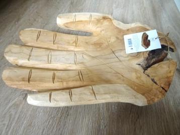 Nieuwe schaal in teak, hand. 40 x 32 x 7 cm beschikbaar voor biedingen