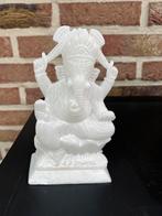 Indisch handgesneden Ganesha beeld van wit onyx/albast, Ophalen