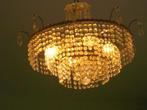 1968: een kristallen kroonluchter en 4 LED's, Huis en Inrichting, Lampen | Kroonluchters, Gebruikt, Vintage, Ophalen, Glas