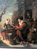 Original painting 'Woman selling pancakes' after Gerard Dou, Antiek en Kunst, Kunst | Schilderijen | Klassiek, Ophalen