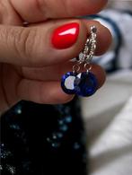 Oorbellen saffier vintage, Handtassen en Accessoires, Oorbellen, Hangers, Blauw, Ophalen of Verzenden, Zo goed als nieuw