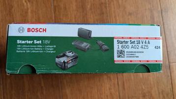 Nieuwe Bosch 18V 4ah batterij + lader Starterset  beschikbaar voor biedingen