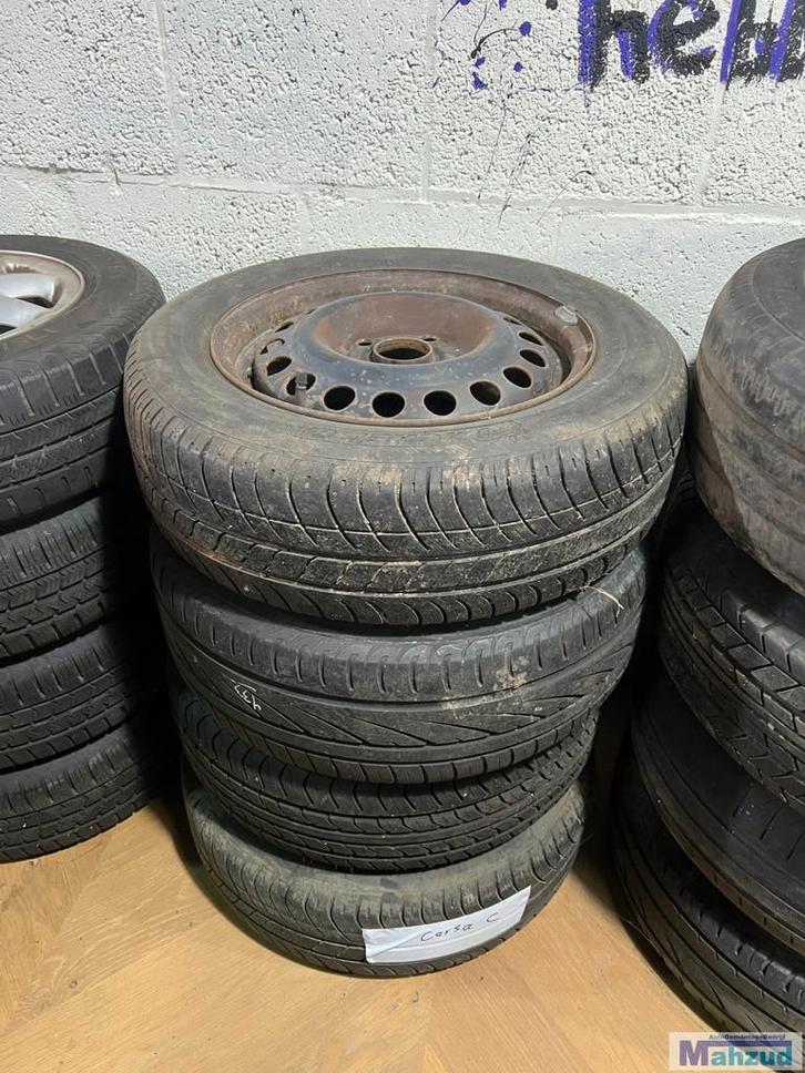 opel corsa c velgen 4x100 56.6, Auto-onderdelen, Banden en Velgen, Band(en), Gebruikt