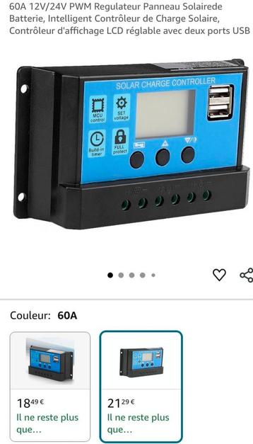 Contrôleur de Charge Solaire, 12V , (2 pour 30€) beschikbaar voor biedingen