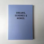 notitieboek blauw A5 gelijnd 'Dreams, schemes & memes', Divers, Cahiers de notes, Enlèvement ou Envoi, Neuf, A5