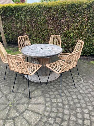 6 tuinstoelen - wicker en alu onderstel beschikbaar voor biedingen