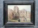 Intrigerend schilderij van 19e eeuws tafereel bij oude abdij, Ophalen