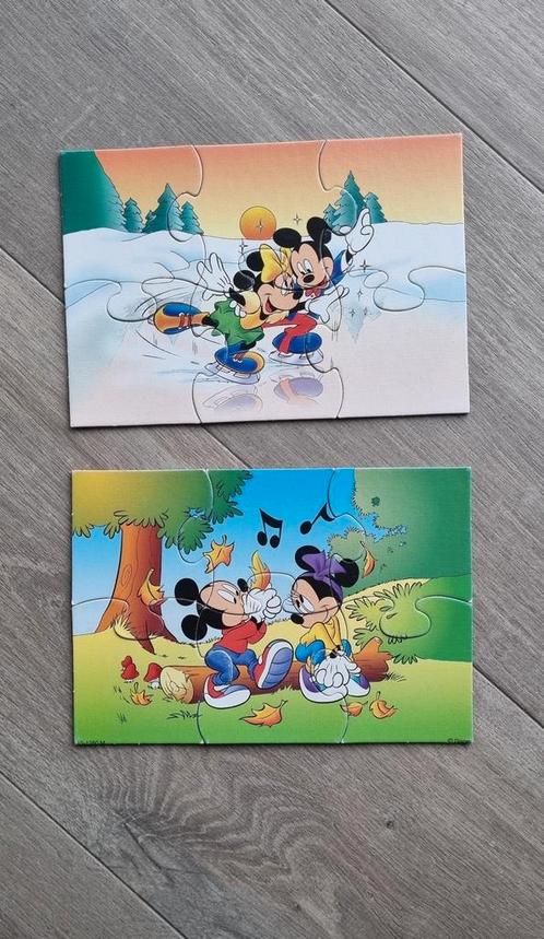 2 disneypuzzels van Mickey Mouse, Kinderen en Baby's, Speelgoed | Kinderpuzzels, Gebruikt, 6 maanden tot 2 jaar, Minder dan 10 stukjes