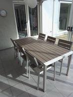 Tuintafel met 6 stoelen, Tuin en Terras, Ophalen, Zo goed als nieuw, Rechthoekig, Metaal