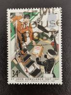 Groot-Brittannie 1987 - transplantatie organen - vliegtuig, Postzegels en Munten, Vliegtuigen, Ophalen of Verzenden, Gestempeld
