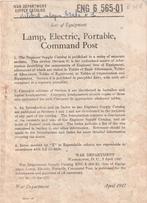 TM, Lamp, Electric, Portable, Command Post, Enlèvement ou Envoi
