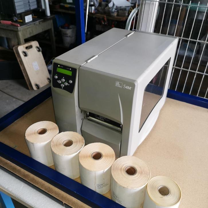 Zebra S4M industriële barcode labelprinter +5rol etiketten, Computers en Software, Labelprinters, Gebruikt, Etiket, Ophalen