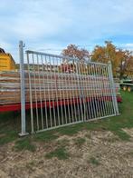 grote metalen poort, draaipoort, tuinhek, 2 delen met palen, Tuin en Terras, Ophalen, Gebruikt, 200 cm of meer, IJzer
