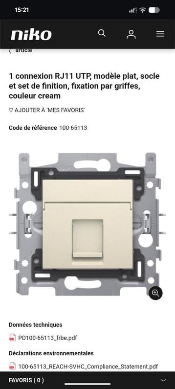 Niko RJ11 stopcontact in set van 3 beschikbaar voor biedingen