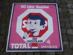 Total Pétrole Chocolat Jacques (1m20 par 1m20) Années 70, Utilisé, Enlèvement ou Envoi, Panneau publicitaire