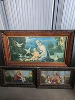 Tableau religieux Vierge Marie et Jésus signé Giovanni, Enlèvement ou Envoi