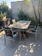 Terrastafel plus zes stoelen, Ophalen, Zo goed als nieuw