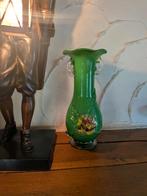 Vase en verre Murano, motif floral. Hauteur 25 cm, diam 8 cm, Enlèvement