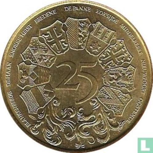 Medaille - België 25 Westvlaander 1980 (9 wapenschilden), Postzegels en Munten, Penningen en Medailles, Ophalen of Verzenden