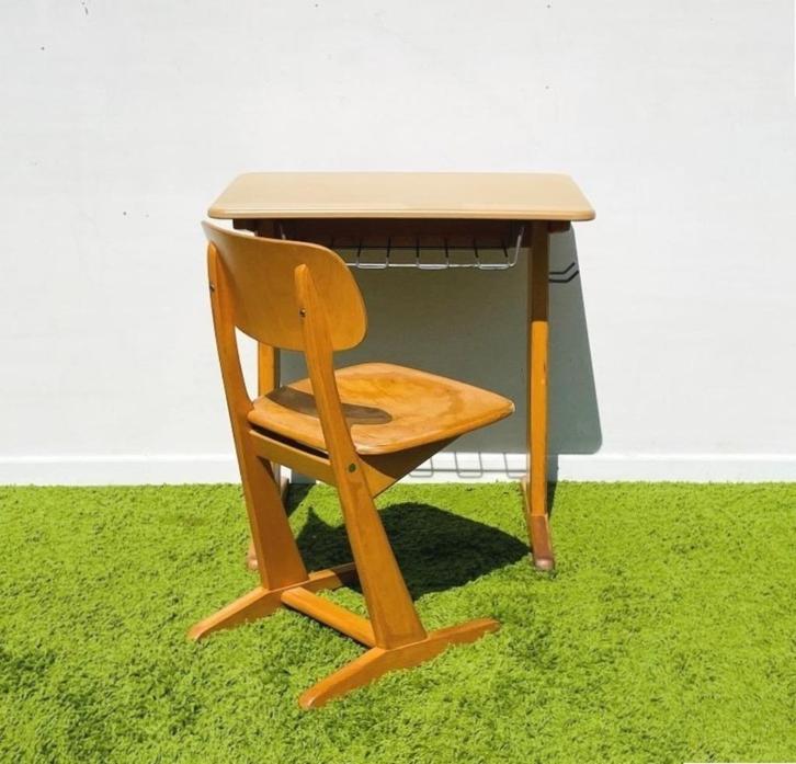 Pupitre & chaise d'école Casala Vintage 60s, Enfants & Bébés, Chambre d'enfant | Tables & Chaises, Utilisé, Table(s) et Chaise(s)