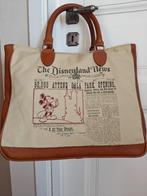 Prachtige vintage Donaldson handtas leder & linnen print The, Ophalen of Verzenden, Gebruikt, Beige, Handtas
