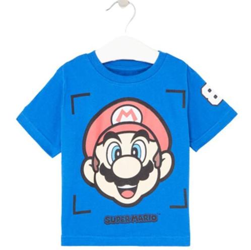 Super Mario T-shirt Aqua - Maat 98 -104 -110 -116 -122 -128, Kinderen en Baby's, Kinderkleding | Maat 110, Nieuw, Jongen of Meisje