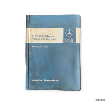 Manuel de Tableaux Mercedes-Benz Voitures de Tourisme 1982 beschikbaar voor biedingen