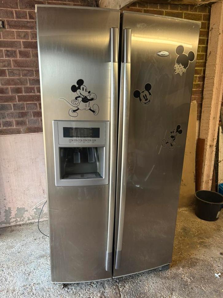 Amerikaanse frigo/diepvriezer, Elektronische apparatuur, Koelkasten en IJskasten, Gebruikt, Met aparte vriezer, 140 tot 160 cm