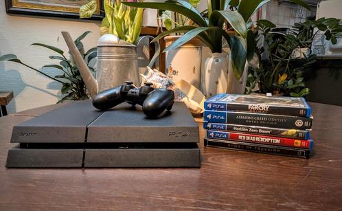 Ps4 met 1 controller + 5 games, Games en Spelcomputers, Spelcomputers | Sony PlayStation 4, Zo goed als nieuw, Met 1 controller