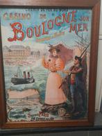 Oude poster met houten kader  60 op 80, Antiek en Kunst, Ophalen