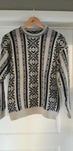 Donkerblauw-beige trui Made in Belgium, Ophalen of Verzenden, Gedragen, Beige