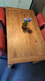 EETTAFEL 160 X 90 met 6 stoelen, Huis en Inrichting, Tafels | Eettafels, Ophalen, Teakhout, 50 tot 100 cm, Zo goed als nieuw
