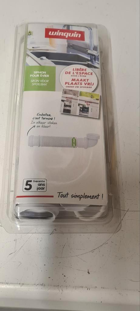 SIFON van WIRQUIN met terugslagmembraan. NEGEN., Doe-het-zelf en Bouw, Sanitair, Bad, Ophalen of Verzenden