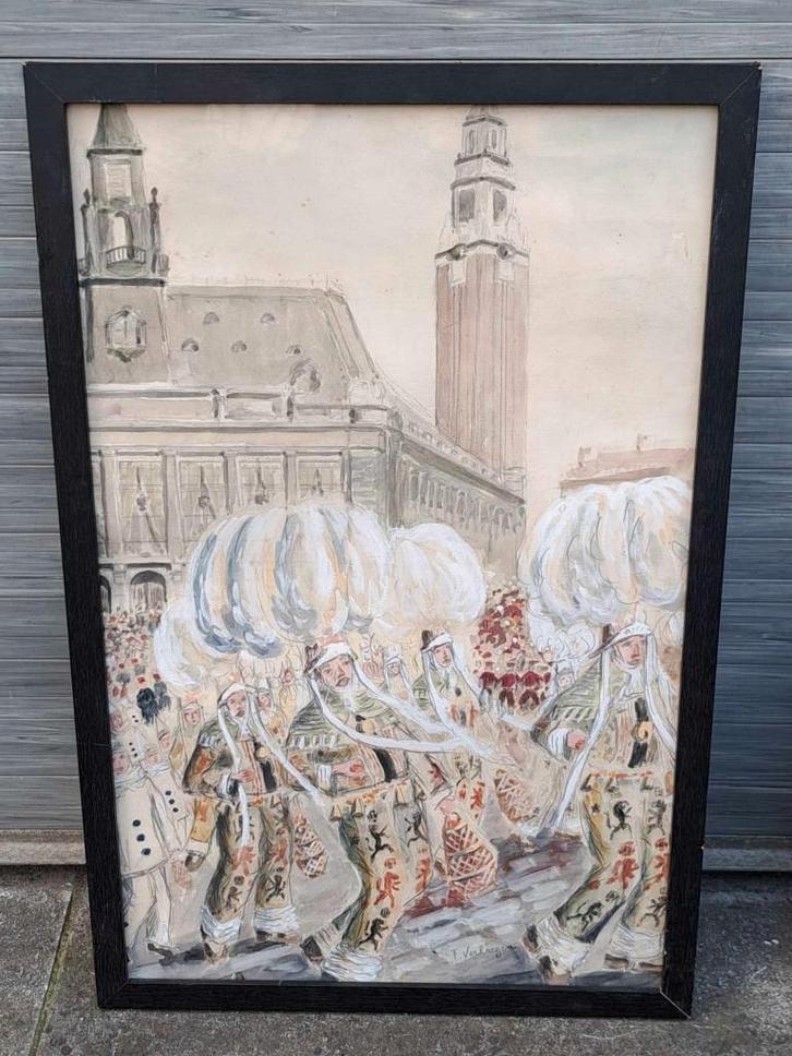 aquarelle gilles signe fernand verhaegen, Antiquités & Art, Art | Peinture | Classique, Enlèvement ou Envoi