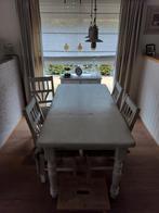 Keukentafel 4 stoelen landelijk, Huis en Inrichting, Ophalen, Zo goed als nieuw, Landelijke stijl