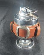 Vintage tafelaansteker met lederen accent, Ophalen of Verzenden, Aansteker
