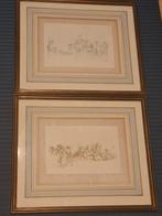 Ensemble de 2 gravures de L. Richter 1860, Avant 1940, Gravure, Costume traditionnel, Comme neuf