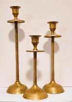 Koperen kandelaars met getorste steel., Ophalen of Verzenden, Koper