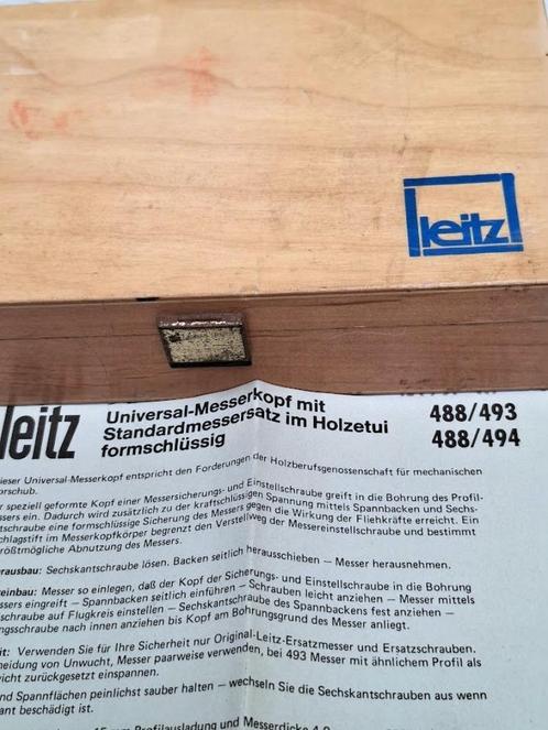 Freeskop Leitz R488N met set messen in houten koffertje, Doe-het-zelf en Bouw, Gereedschap | Freesmachines, Gebruikt, Bovenfrees