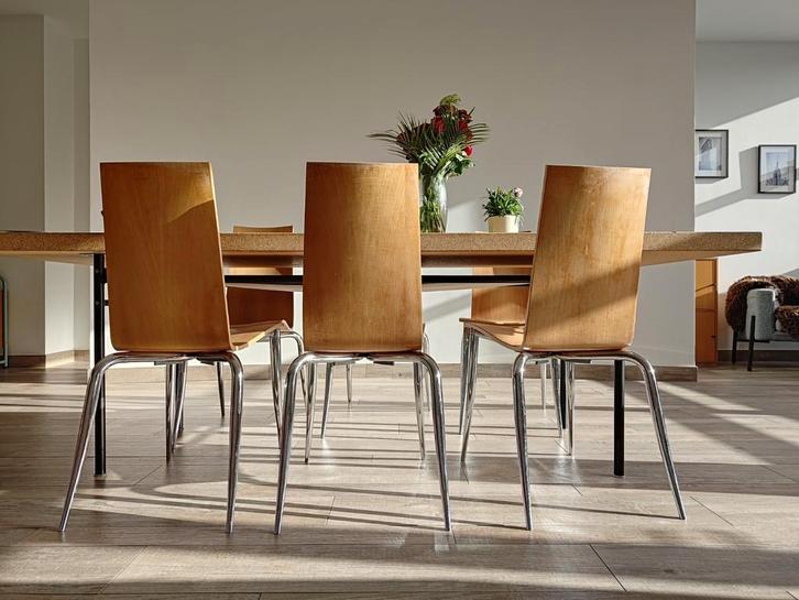 6 design stoelen van Philippe Starck - Olly Tango, Huis en Inrichting, Stoelen, Gebruikt, Vijf, Zes of meer stoelen, Hout, Metaal