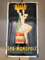 Emaille reclamebord SPA-MONOPOLE, Verzamelen, Merken en Reclamevoorwerpen, Ophalen of Verzenden, Gebruikt, Reclamebord