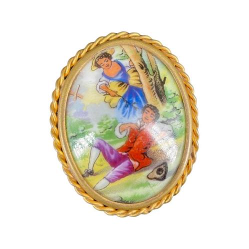 Broche en porcelaine de Limoges, Antiquités & Art, Antiquités | Porcelaine, Enlèvement ou Envoi