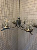 Vintage chromen luster, Huis en Inrichting, Lampen | Kroonluchters, Ophalen of Verzenden, Gebruikt